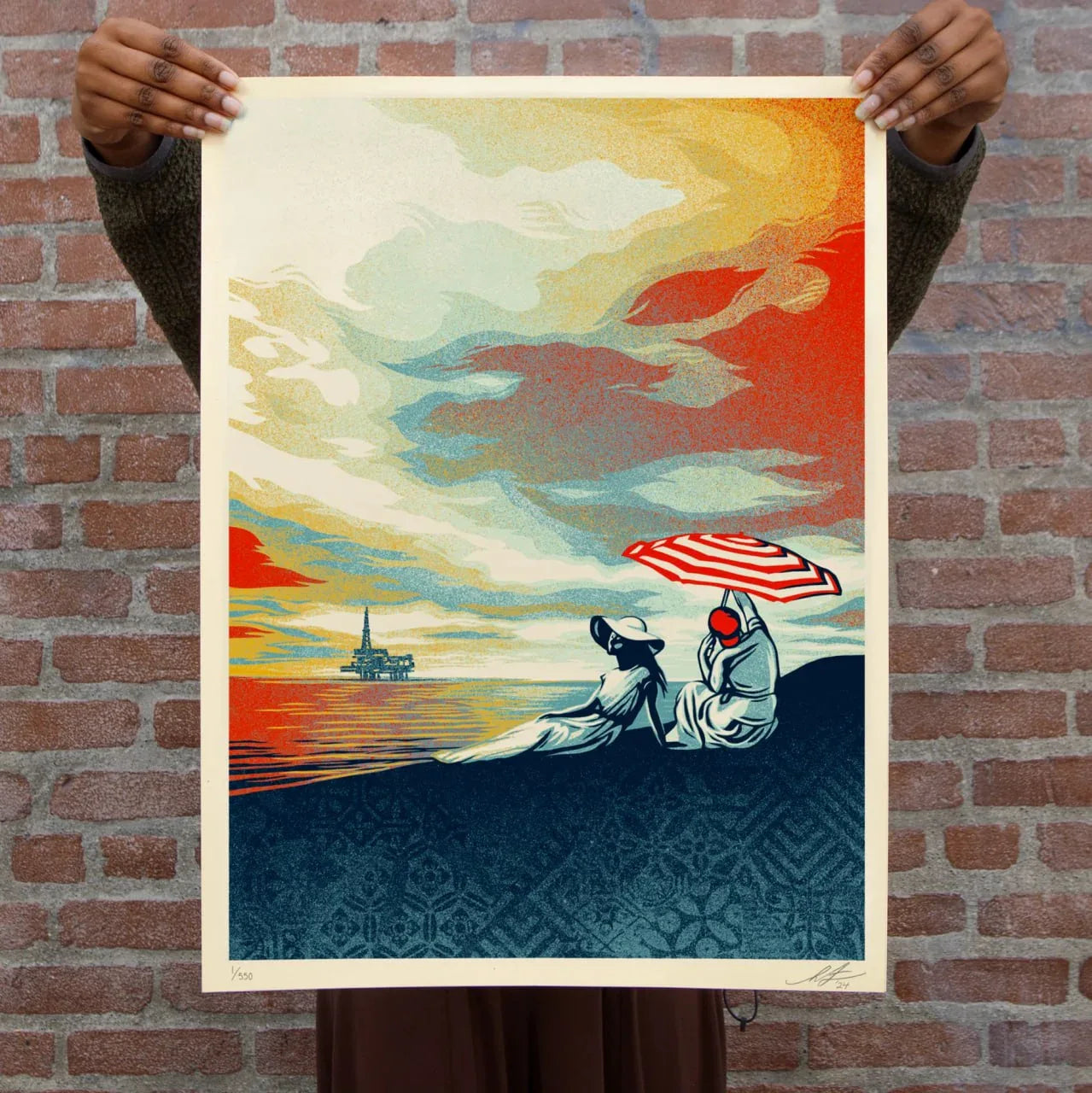 OBEY (Shepard Fairey) - Bliss at the Cliff's Edge (Limited edition, hand-signed by Shepard Fairey, Screen print, 2024) - Hedonism Gallery