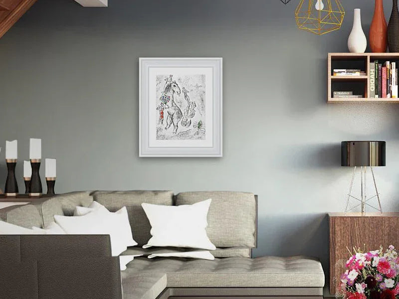 Marc Chagall - Horse, violinist and clown from Celui qui dit les choses sans rien dire portfolio (Limited edition, Original etching, 1976) - Hedonism Gallery