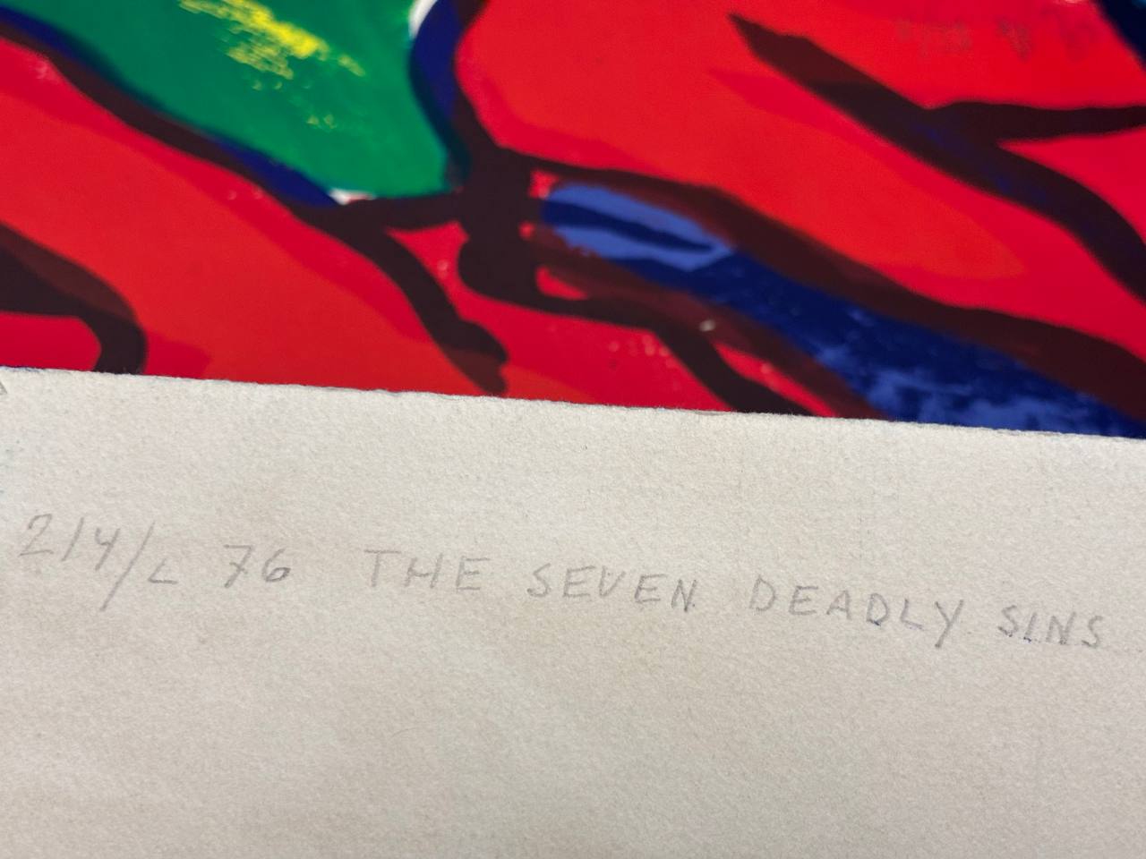 Bengt Lindström - The Seven Deadly Sins (Original lithograph, hand-signed, 1970s)