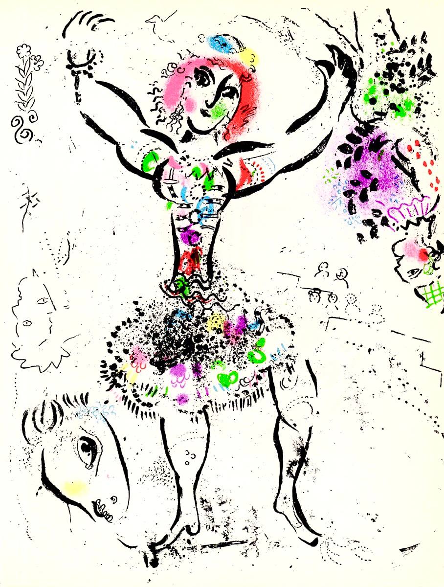 Marc Chagall - La Jongleuse (Original lithograph, 1960)