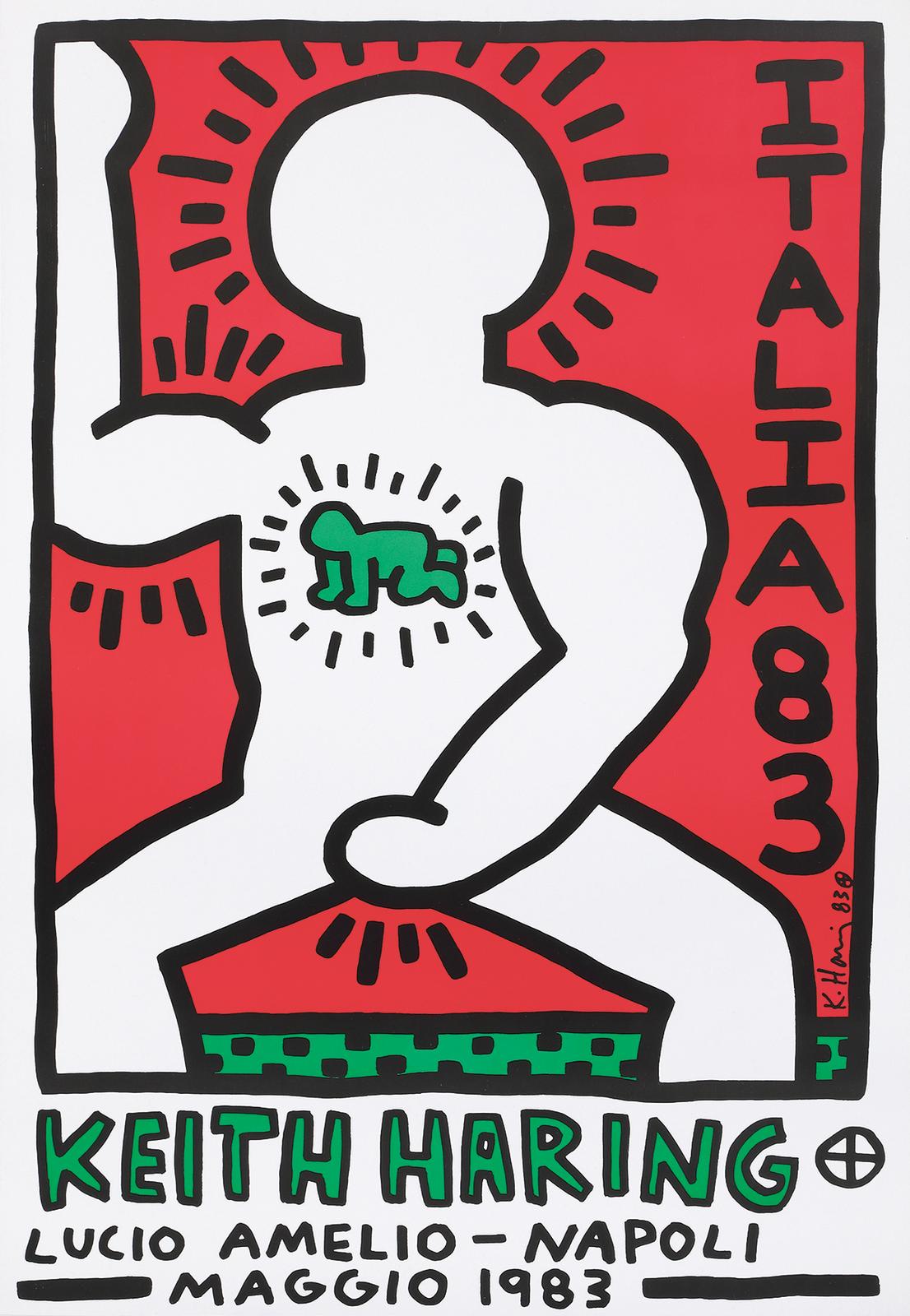 Keith Haring - Italia 1983.  Lucio Amelio - Napoli Maggio, 1983 - Keith Haring, Poster - Hedonism Gallery
