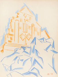 Dmitri Plavinsky - Church on a Rock (Original pastel, 1959) - Hedonism Gallery