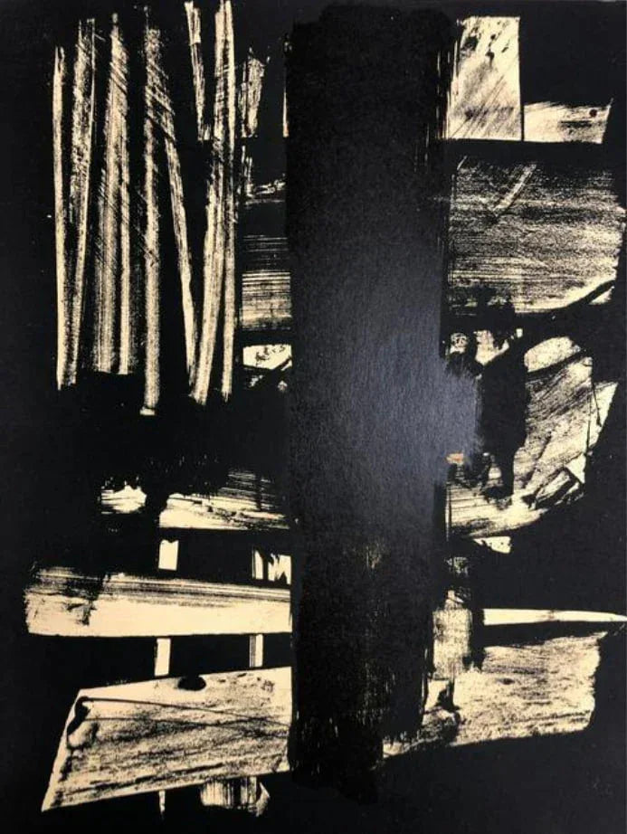 Pierre Soulages - Lithographie n°9 (Original lithograph, 1959) - Hedonism Gallery