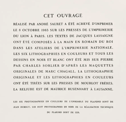 Marc Chagall - Drawing of the Paris Opera Ceiling (Unique work, Hand-signed, Color crayons on paper, 1971)