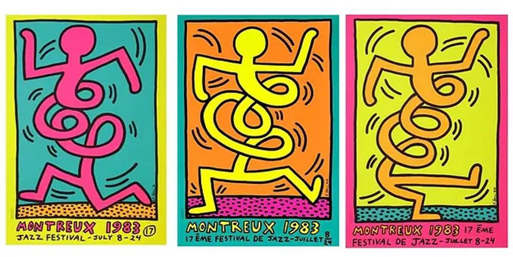 Keith Haring - Montreux Jazz Festival: Three Prints (1983) - Hedonism Gallery