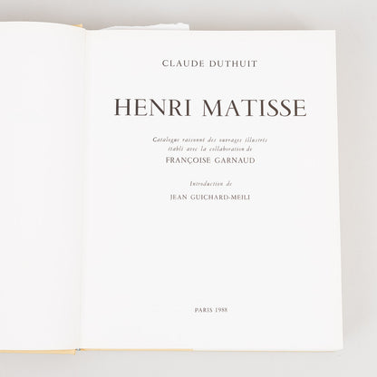 Henri Matisse - Catalogue raisonné des ouvrages illustrés [Catalogue Raisonné of Illustrations]. Paris, 1988