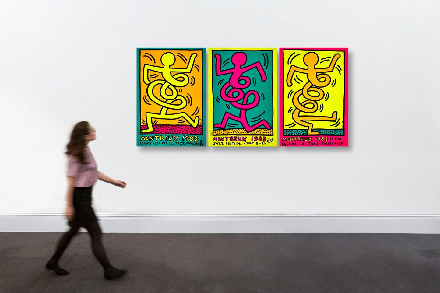 Keith Haring - Montreux Jazz Festival: Three Prints (1983) - Keith Haring, Poster, Silkscreen - Hedonism Gallery