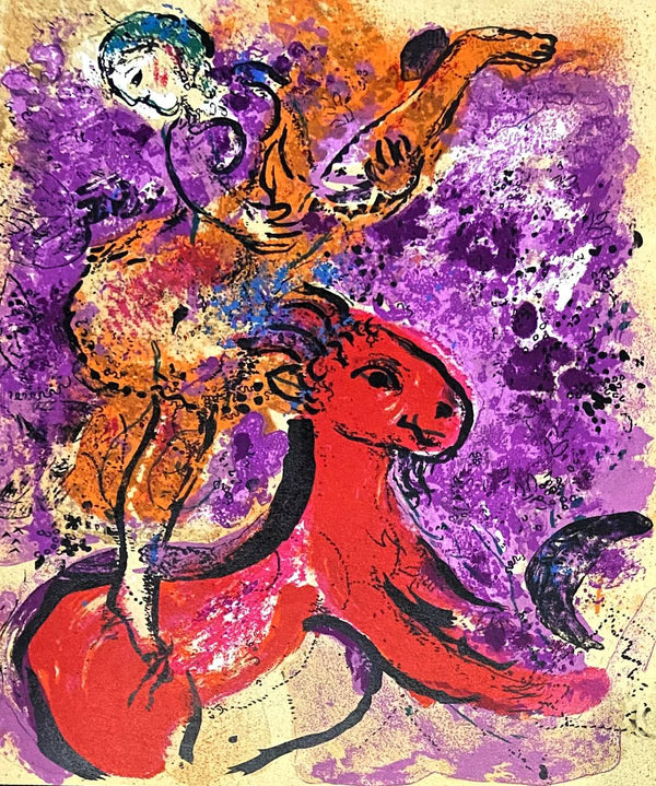 Marc Chagall - Jinete de circo sobre caballo rojo (1957) 