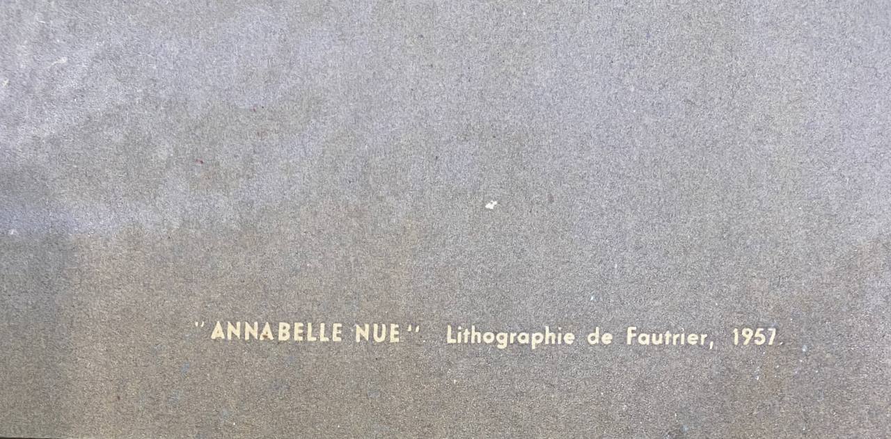 Jean Fautrier - Annabelle Nue (1957) - Jean Fautrier, Lithograph - Hedonism Gallery
