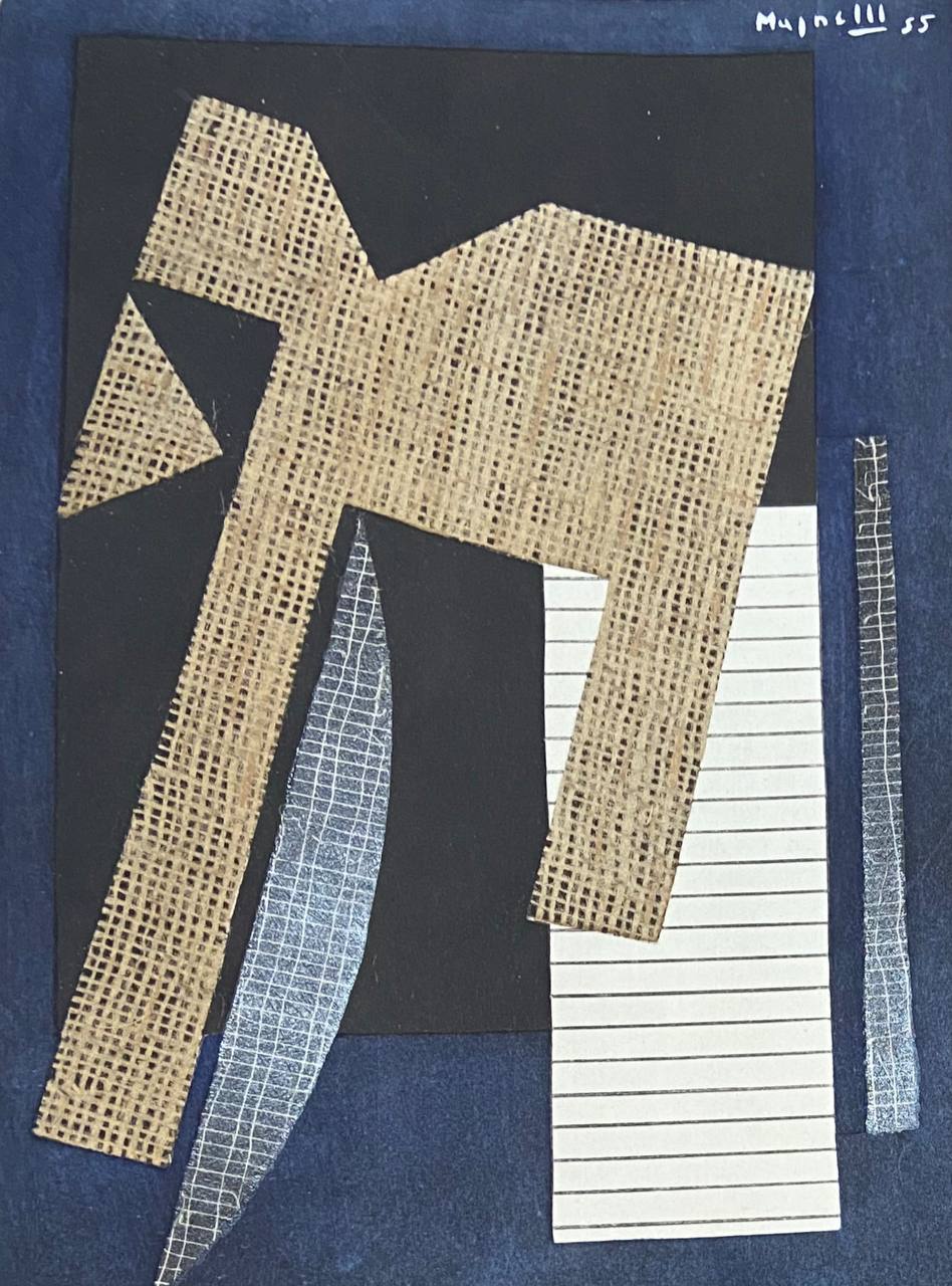 Alberto Magnelli - Papier colle sur fond bleu (1957) - Alberto Magnelli, Pochoir - Hedonism Gallery