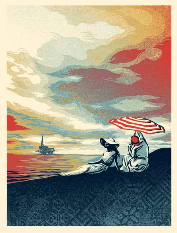 OBEY (Shepard Fairey) - Bliss at the Cliff's Edge (Limited edition, hand-signed by Shepard Fairey, Screen print, 2024) - Hedonism Gallery