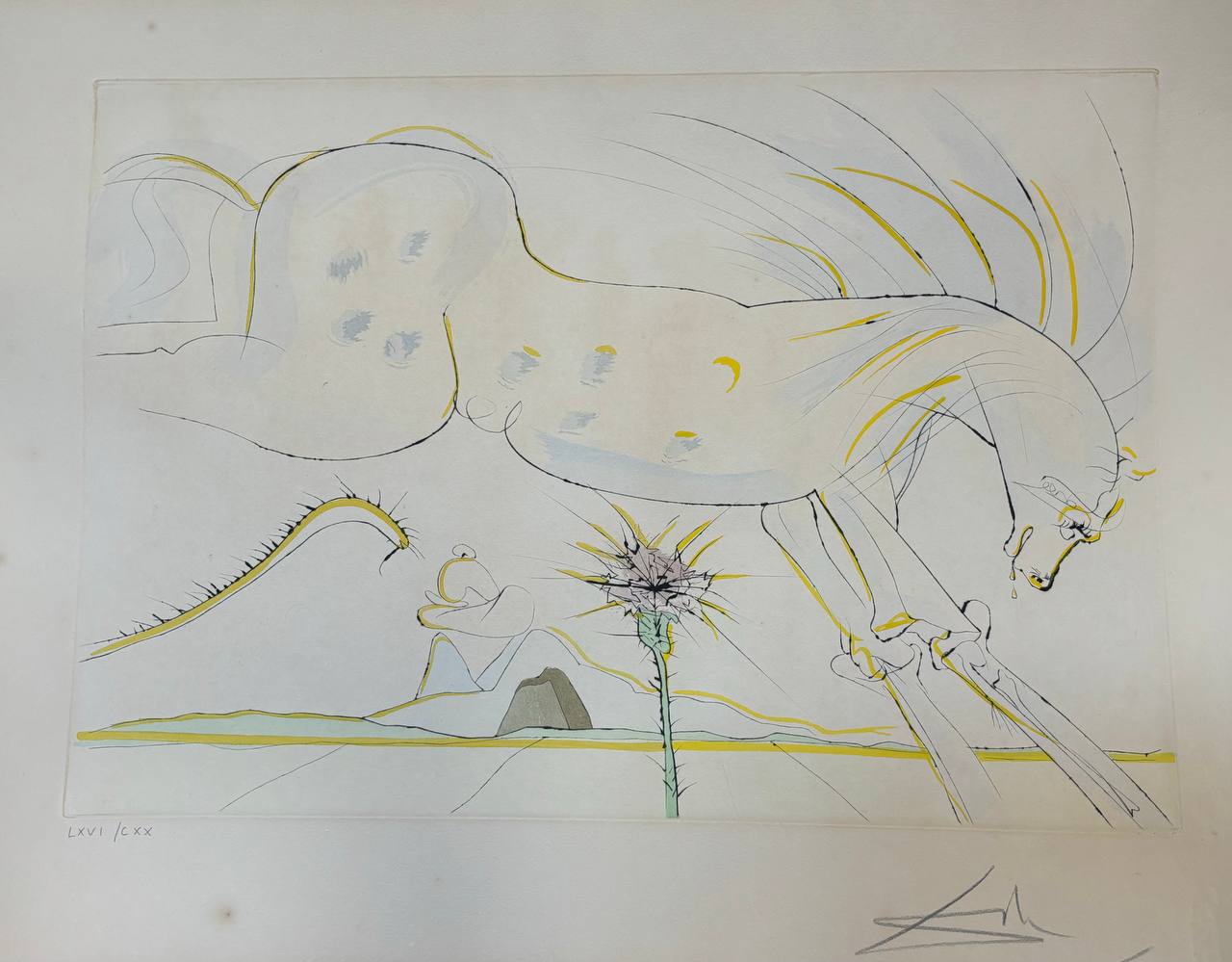 Salvador Dalí - Le Cheval et le Loup (Le Bestiaire de La Fontaine) (1974)