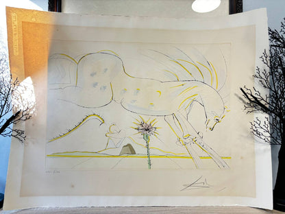 Salvador Dalí - Le Cheval et le Loup (Le Bestiaire de La Fontaine) (1974)