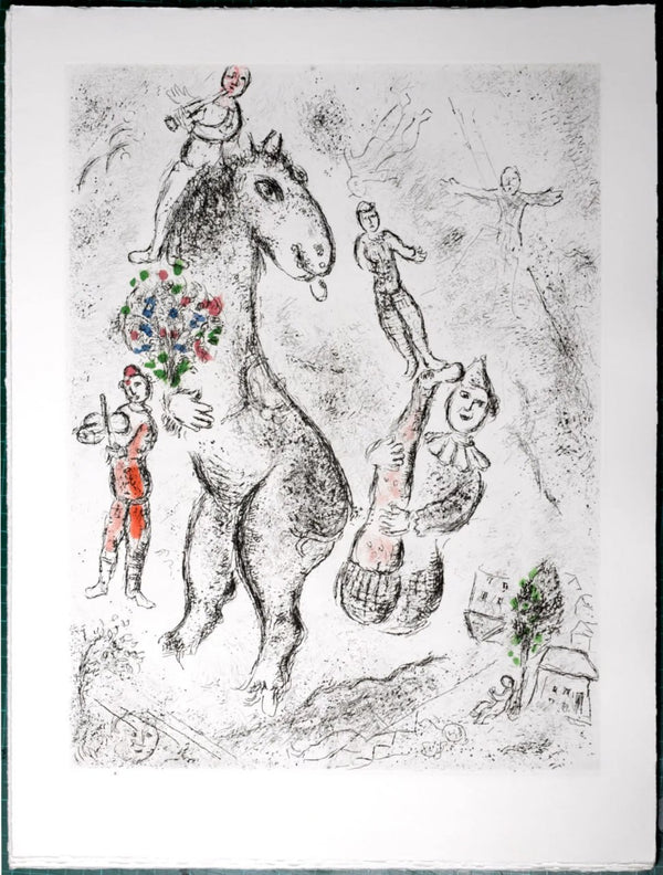 Marc Chagall - Original etching «Horse, violinist and clown» from «Celui qui dit les choses sans rien dire» (1976)