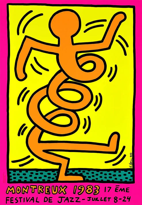 Keith Haring - Montreux Jazz Festival: Three Prints (1983) - Keith Haring, Poster, Silkscreen - Hedonism Gallery