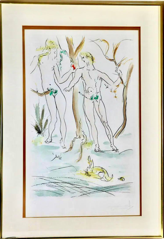 Salvador Dalí - Adam et Eve (1971) - Drypoint, Engraving, Etching, Gravure, Pochoir, Salvador Dalí - Hedonism Gallery