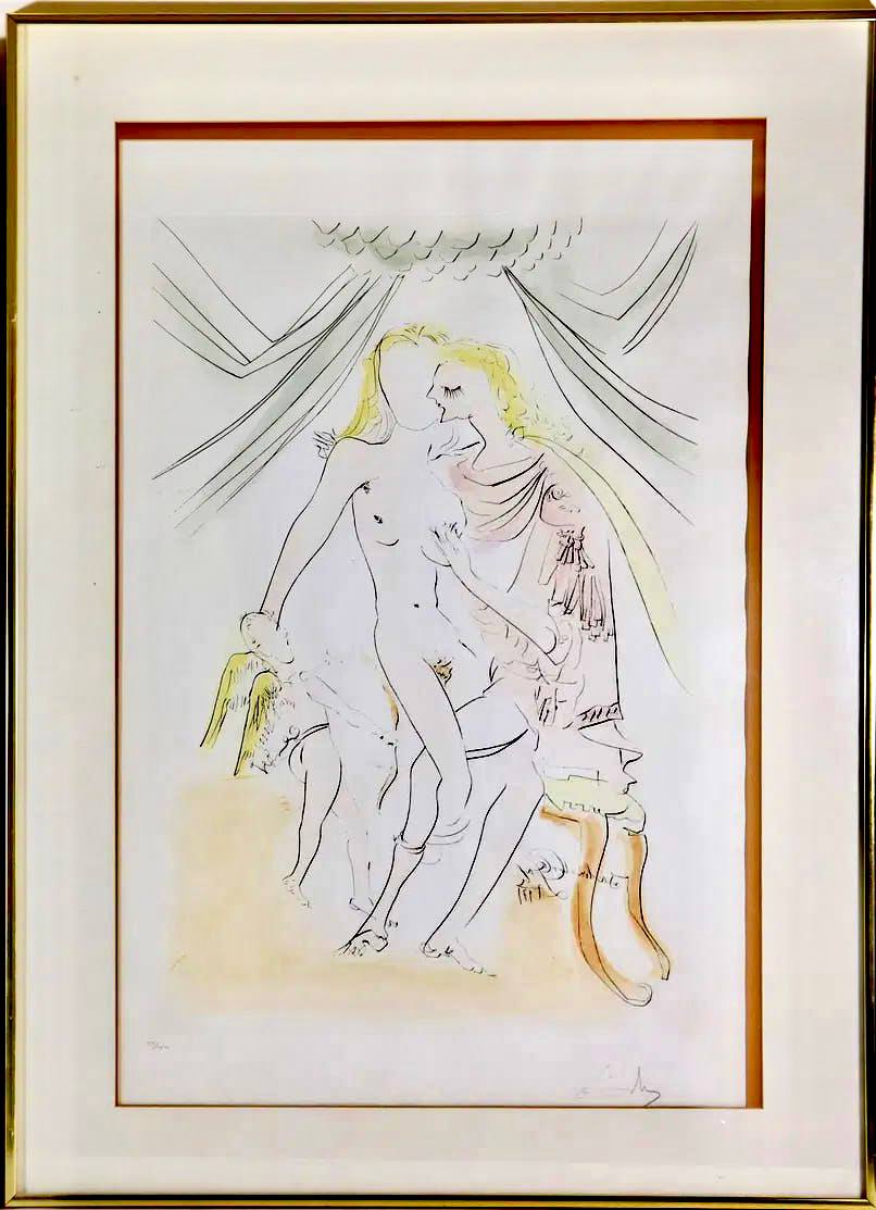 Salvador Dalí - Vénus, Mars et Cupidon (1971) - Drypoint, Engraving, Etching, Gravure, Pochoir, Salvador Dalí - Hedonism Gallery