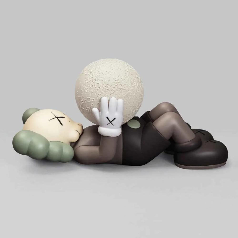 KAWS - HOLIDAY SHANGHAI - Vinyl COMPANION Figure (Brown) with a fluorescent moon (2024) - Hedonism Gallery