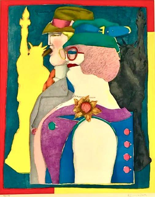 Richard Lindner - Out of Towners (Limited edition, hand-signed by Lindner, Original lithograph, 1971) - Hedonism Gallery