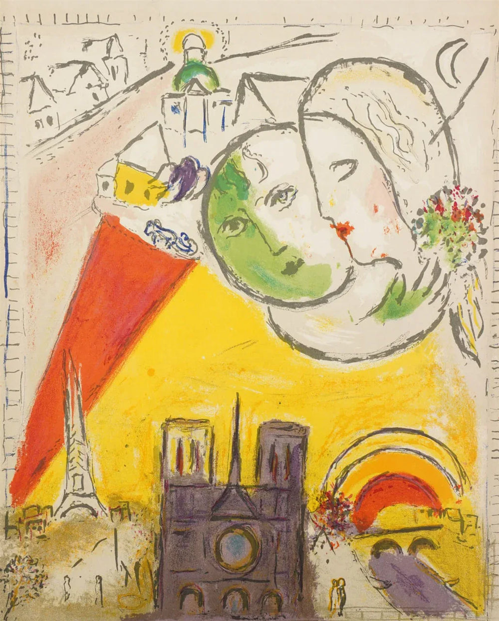 Marc Chagall - Le Dimanche (Original lithograph, 1954) - Hedonism Gallery