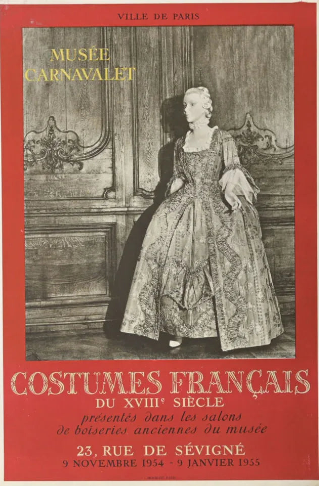 French Costumes of the 18th Century, original lithographic poster 1954