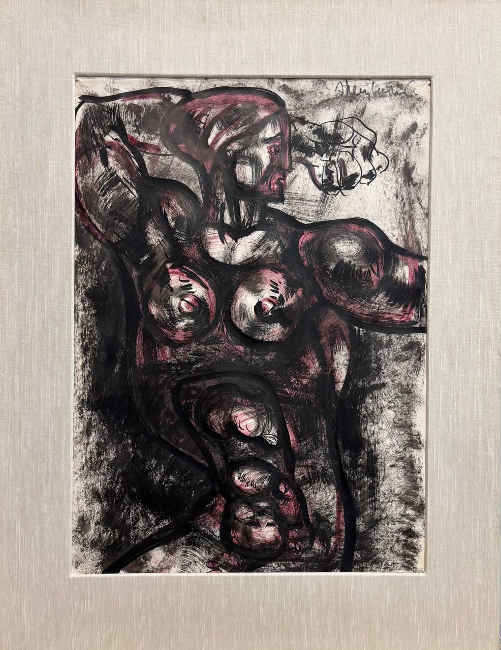 Ernst Neizvestny - Female Torso (Ink and watercolor) - Hedonism Gallery