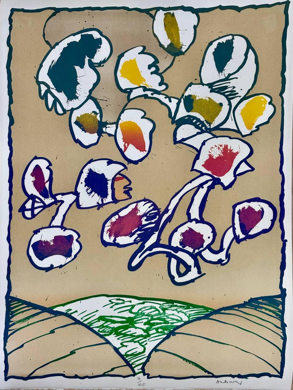 Pierre Alechinsky - Paris Flying Objects (Original lithograph, hand-signed and numbered, 1977) - Hedonism Gallery