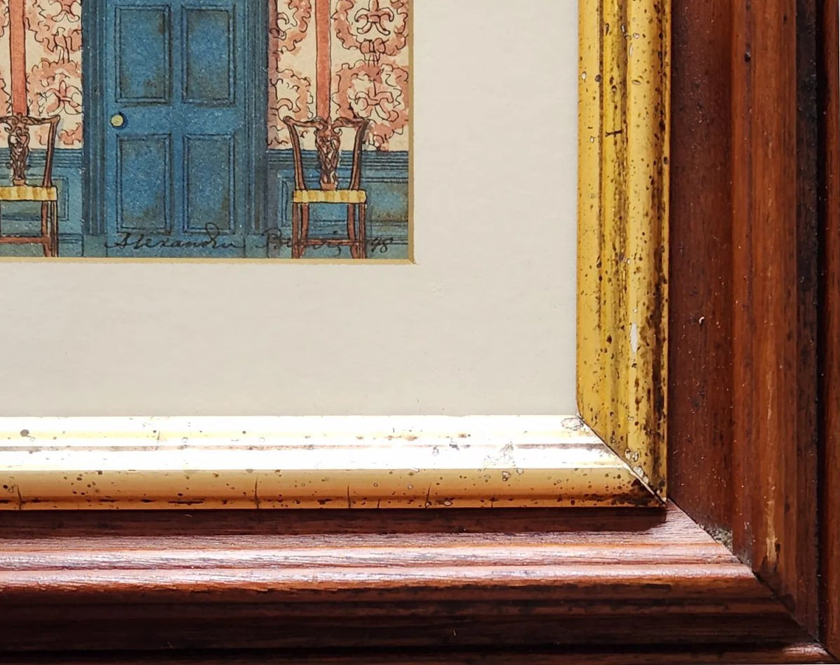 Alexandre Benois - Interior with Blue Door (Watercolor on Paper), 1948