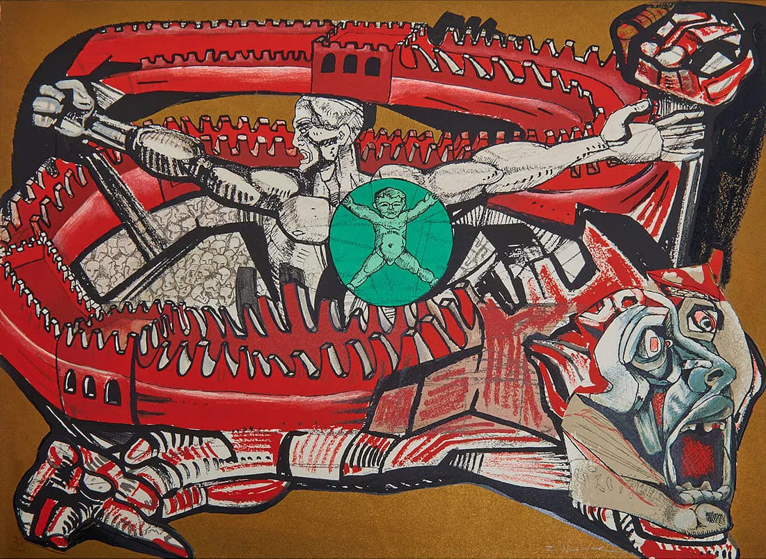 Ernst Neizvestny – Through the Wall (Complete Suite of 5 Lithographs), 1990