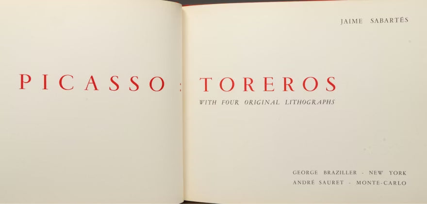 Pablo Picasso - "Picasso: Toreros" with four original lithographs (1961)