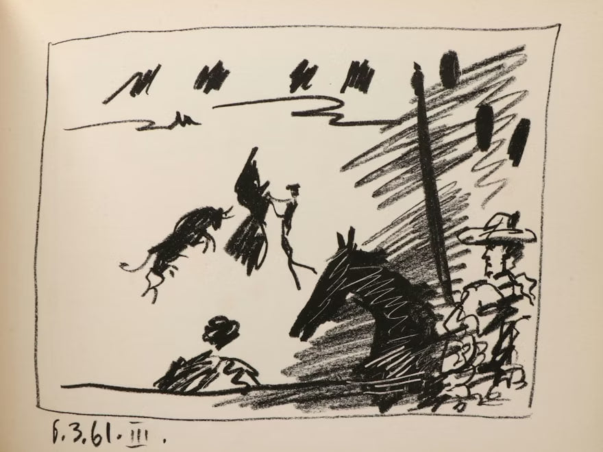 Pablo Picasso - "Picasso: Toreros" with four original lithographs (1961)