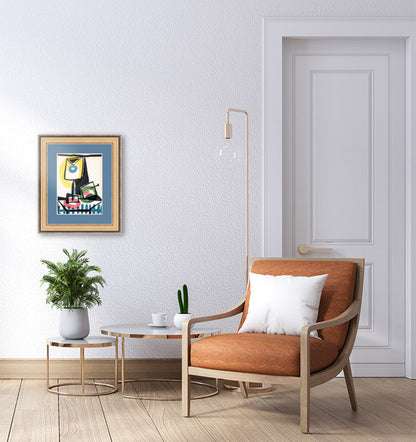 Pablo Picasso - Nature morte au verre et à la pomme: Still life with glass and apple (Drypoint, 1944)