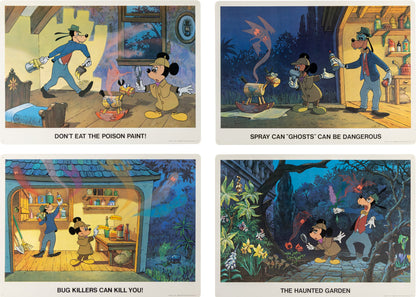 Walt Disney Educational Media - Mickey Mouse and Goofy (Original Drawing with “Poison Safety” Study Prints Complete Set, 1975)