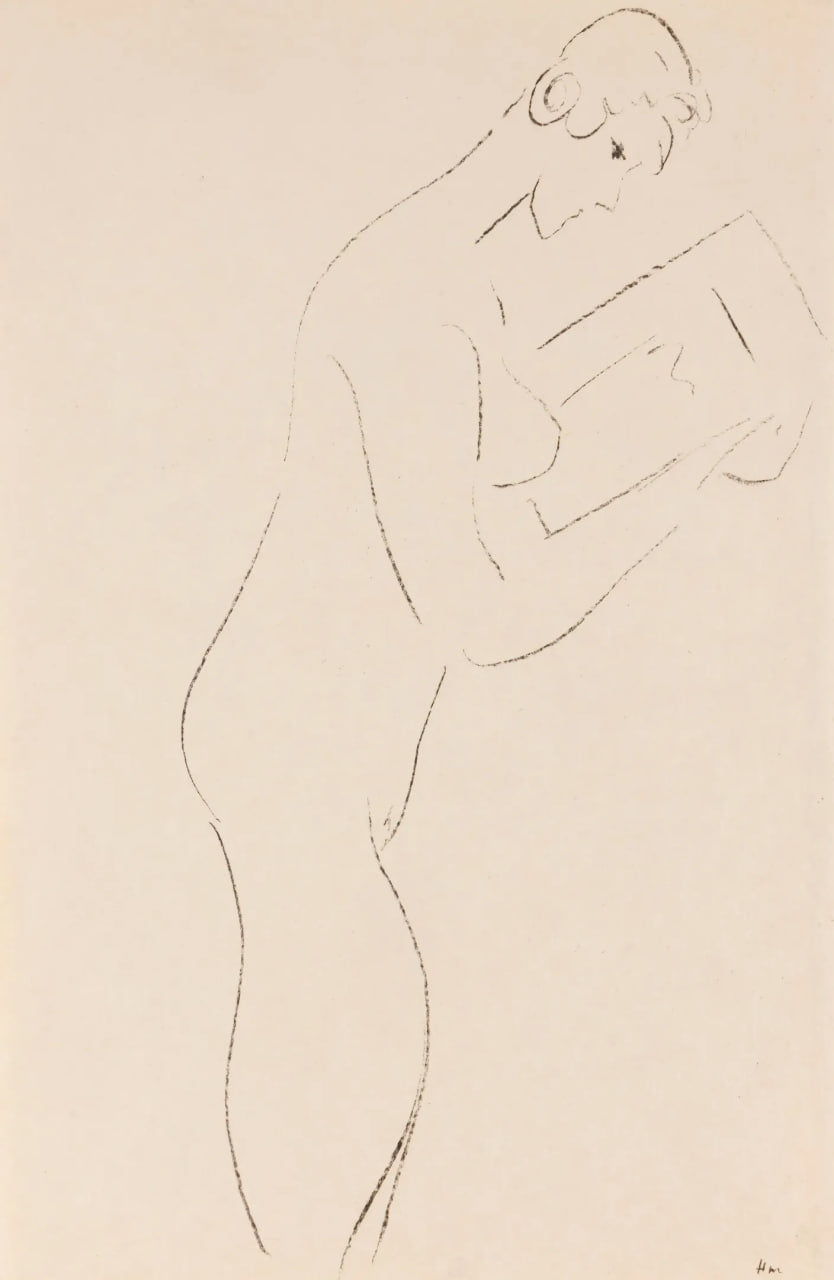 Henri Matisse - La Lecture, nu de profil: Reading, Nude in Profile (Original 113-Year-Old Lithograph, 1913)