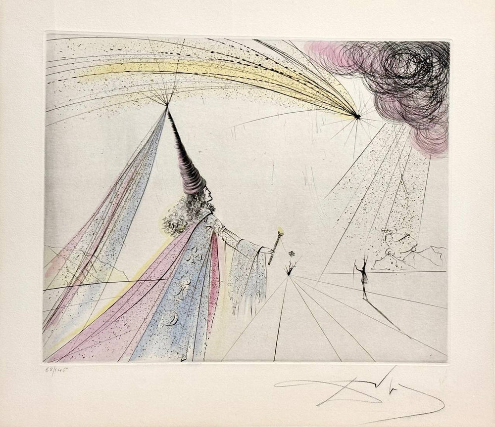 Salvador Dalí - Urania from suite Les Muses (Limited edition, hand-signed by Dalí, Drypoint etching, 1971)