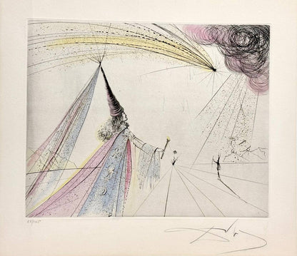 Salvador Dalí - Urania from suite Les Muses (Limited edition, hand-signed by Dalí, Drypoint etching, 1971)