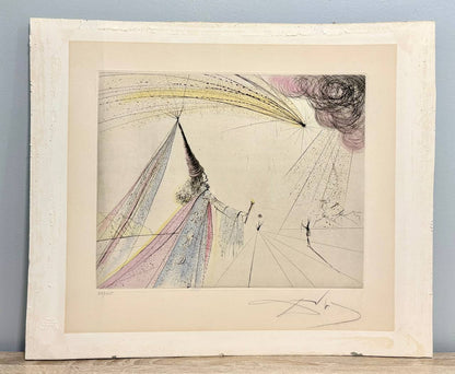 Salvador Dalí - Urania from suite Les Muses (Limited edition, hand-signed by Dalí, Drypoint etching, 1971)
