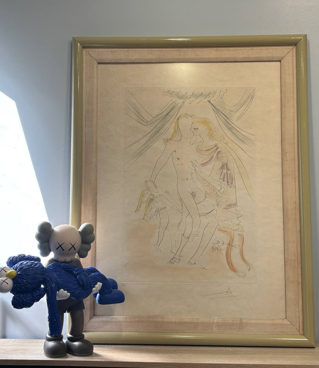 Salvador Dalí - Vénus, Mars et Cupidon from Suite Mythologique Nouvelle (Limited edition, hand-signed by Dalí, Drypoint etching, 1971)