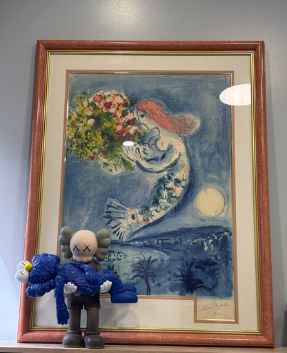 Marc Chagall - La Baie des Anges (Hand-signed by Chagall, Mourlot lithograph, 1962)