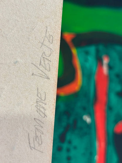 Bengt Lindström - Femme Verte (Original lithograph, hand-signed, 1978)