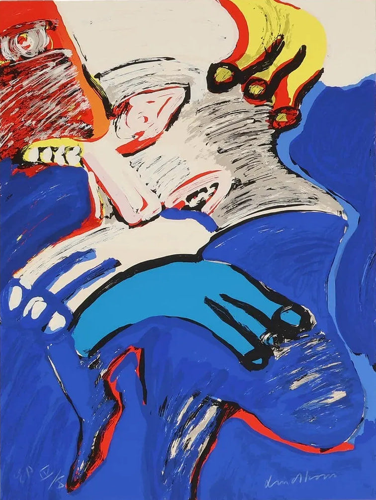 Bengt Lindström - Couple (Original lithograph, hand-signed, 1970s)