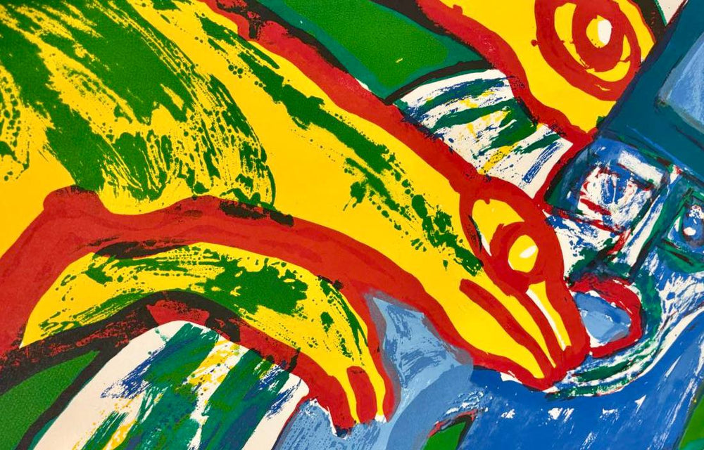 Bengt Lindström - Yellow Dragon (Original lithograph, hand-signed, 1970s)