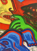 Bengt Lindström - Green Meeting (Original lithograph, hand-signed, 1970s)