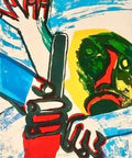 Bengt Lindström - The Fight (Original lithograph, hand-signed, 1970s)