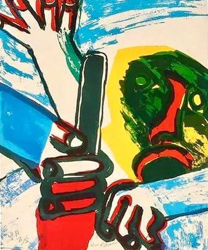 Bengt Lindström - The Fight (Original lithograph, hand-signed, 1970s)