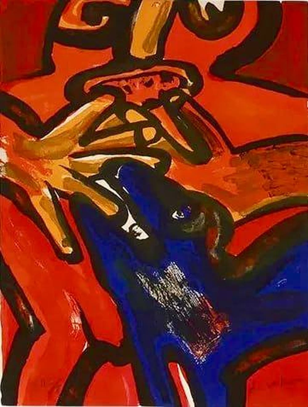 Bengt Lindström - Contemplation (Original lithograph, hand-signed, 1970s)