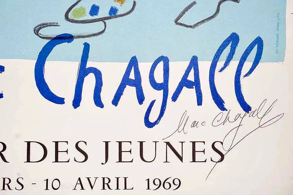 Marc Chagall - La Maison de mon Village (Hand-signed by Chagall, Mourlot lithograph, 1969)
