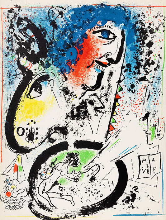 Marc Chagall - Auto-portrait (Original lithograph, 1960)