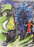 Marc Chagall - Le Profil et l’Enfant Rouge (Original lithograph, 1960)