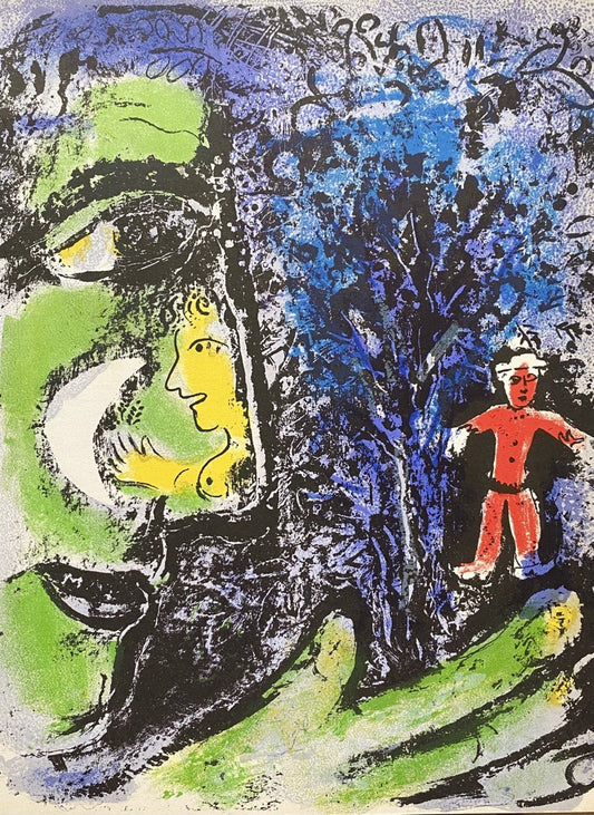 Marc Chagall - Le Profil et l’Enfant Rouge (Original lithograph, 1960)
